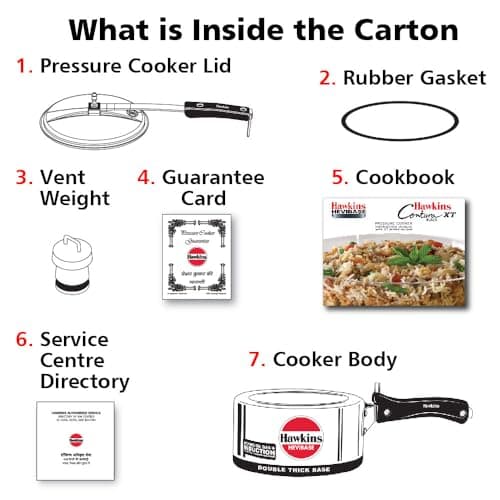 Hawkins Hevibase Induction Compatible Aluminium Inner Lid Pressure Cooker, 2 Litre, Silver (IH20) 5