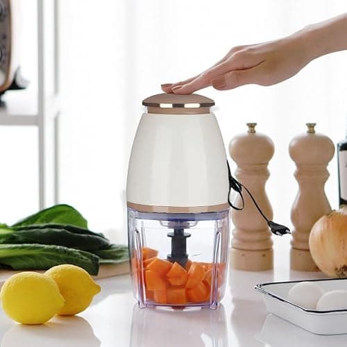 DROYALCREATIONS Nutri-chop Pearl Electric Chopper | 4 Sharp Stainless Steel Blades | 700ml | 350W | Chop and Mince Vegetables, Meat, Blends Dips | Low Noise | Light-weight Baby Food Processor 2
