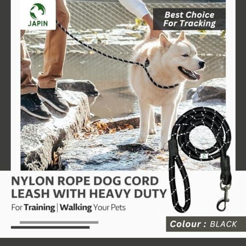 JAPIN Nylon Rope Dog Cord Leash Training Leash for Small to Large Dogs with Heavy Duty Hook (12 MM) 2
