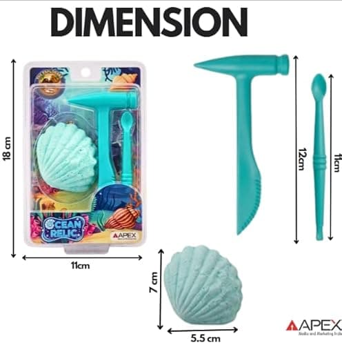 APEX Ocean Relic Excavation Toy for Kids 5+ with Digging Tools and Surprise STEM Educational Toy Discovery Science Activity Gift Boys and Girls (Blue) 4