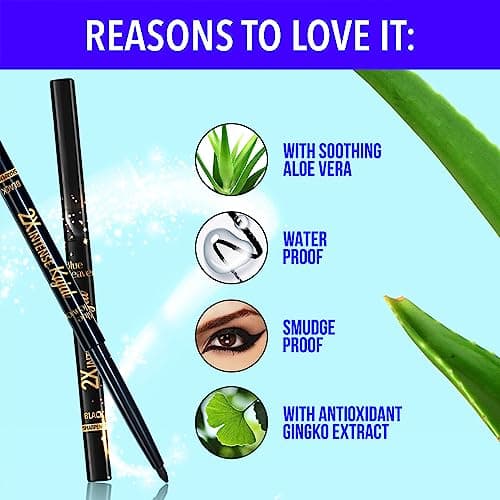 Blue Heaven 2x Intense Kajal Pencil - Black Shock, Matte Finish, Waterproof and Smudge Proof Kajal, 0.30gm 5