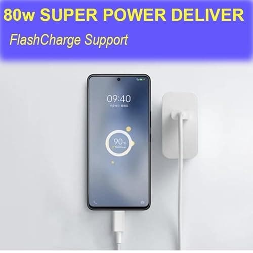 Vivo 80w Original Flash Charger USB-A Adapter Compatible with Vivo V25 5G/V23 5G/V23 E 5G/V23PRO 5G/Y35/Y75/Y73/V25/V23/V325E/V21/V21 PRO/V20 PRO/V20/V19/ T180w/IQOO Z6/Z6 LITE 5G 5