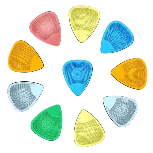 Kadence HG71 Jamming Series Assorted Guitar Picks (Pack of 10) | 0.71mm Polycarbonate Plectrums | Hostile Grip with Anti-Slip Texture | For Acoustic, Electric & Bass Guitars | Mixed Colors