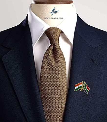 The Flag Shop India-South Africa Cross Flag Brass Lapel Pin/Brooch/Badge for Clothing Accessories 3