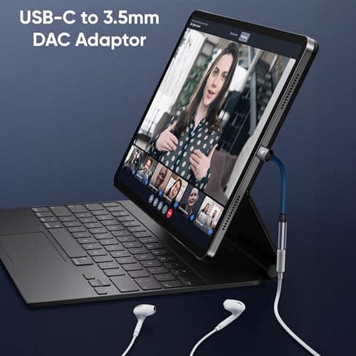 eller santé® SonicArc Type C to 3.5 mm Jack Digital Audio DAC 24bit/96KHz 3.5mm Connector Aux Cable,Headphone,Earphone USB C Converter/Adapter for Samsung, Oneplus, iPhone 17/16/15,Other Phone-Blue 5