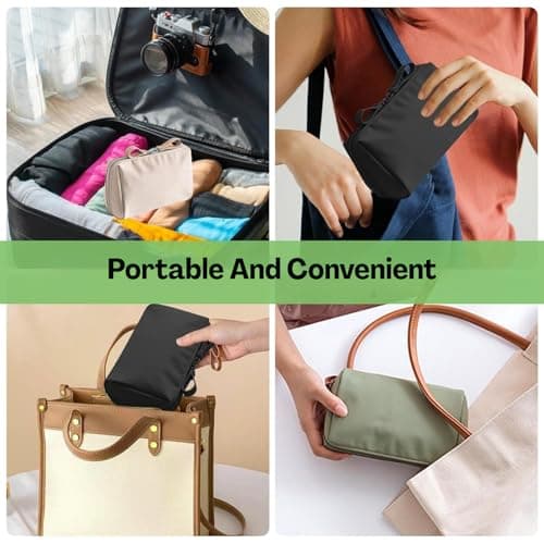 TecoKart® 2 Pack Small Makeup Pouch Set – Waterproof Travel Cosmetic Organizer, Mini Make Up Case for Women, Portable Korean Style Beauty Bag (Army Green & Black) - 16 cm x 6 cm x 9.5 cm 5