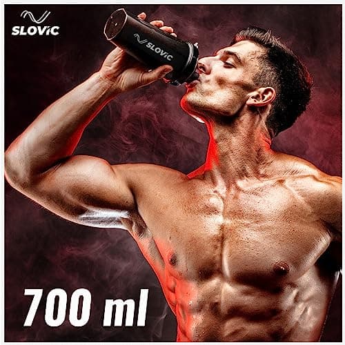 SLOVIC Shakers for Protein Shake, Plastic Free Gym Bottles for Men, Odor free Protein Shaker Bottles for Protein Shake, Leakproof Gym Shaker Bottle 3