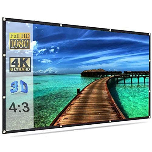 Savsol® 2023 Upgraded Projector Screen, Eyelet Screen (7 ft. (W) x 5 ft. (H) - 100" Inch) Diagonal Anti-Crease Projection Screen for Home Theater 4:03 Aspect Ratio