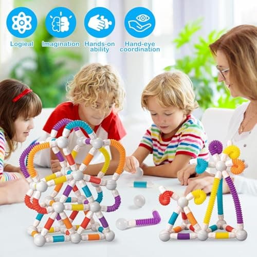 PRIME DEALS Flexible Magnetic Sticks Building Blocks for Kids Toys for Girls Toys for Boys Educational Stem Learning Magnet Stick with Balls Game Set (42 PCS) 2