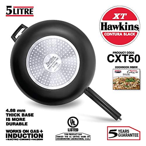 Hawkins 5 Litre Contura Black XT Pressure Cooker, Hard Anodised Inner Lid Cooker, Induction Cooker, Black 2