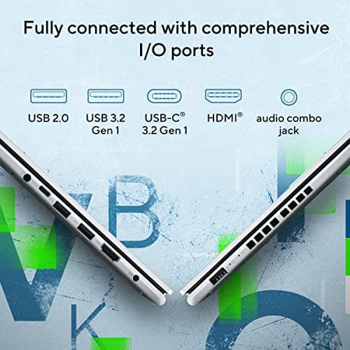 ASUS Vivobook 15, Intel Core i7 13th Gen 13620H, 16GB RAM, 512GB SSD, FHD 15.6", Windows 11, Office Home 2024, Cool Silver, 1.70kg, X1502VA-BQ837WS, Intel UHD iGPU, M365 Basic (1Year)* Laptop 4