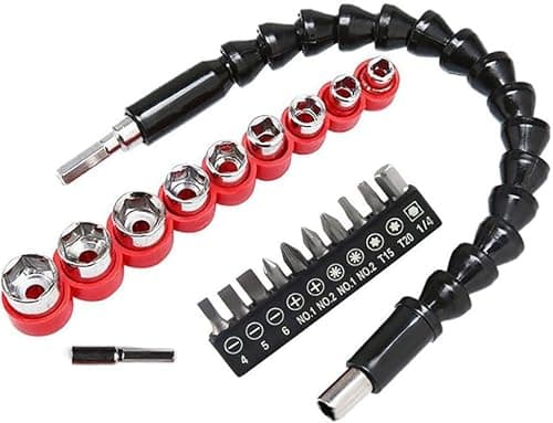 Inditrust Screwdriver flexible shaft bit set extension size-1/4inch Screwdriver Bit Set of (21pcs)