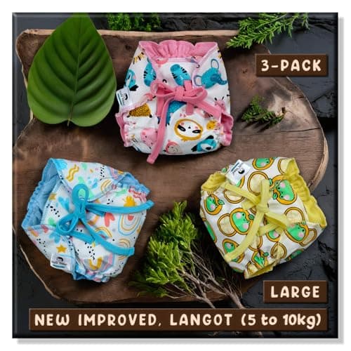 kids need Advance langots for new born 0-6 months, Pack of 3 LARGE size (5-10kg) super soft cotton cloth nappies for new born baby essentials, Reusable washable nappy L1L