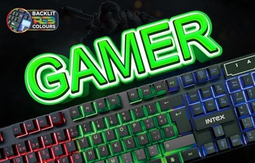 Intex IT-KB334 Wired Gaming Keyboard and Mouse Combo with RGB Backlit Keys, Optical Wired Mouse, Spill Resistant Design, USB Plug & Play, Ergonomic Setup for PC, Laptop, Windows, Linux Compatible 3