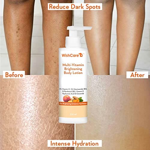 WishCare Multi-Vitamin Brightening Body Lotion - 5% Vitamin C, 5% Niacinamide(B3), Panthenol(B5), Vitamin E, Turmeric & Kakadu Plum - For Men & Women - 200 Ml 4