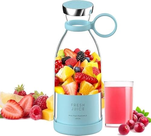 ASTIKAYA Portable Blender, USB Rechargeable Mini Juicer Blender, Electric Juicer Bottle Blender Grinder Mixer, Personal Size Blender for Juices, Shakes and Smoothies, Fruit Juicer Machine- 420 ML
