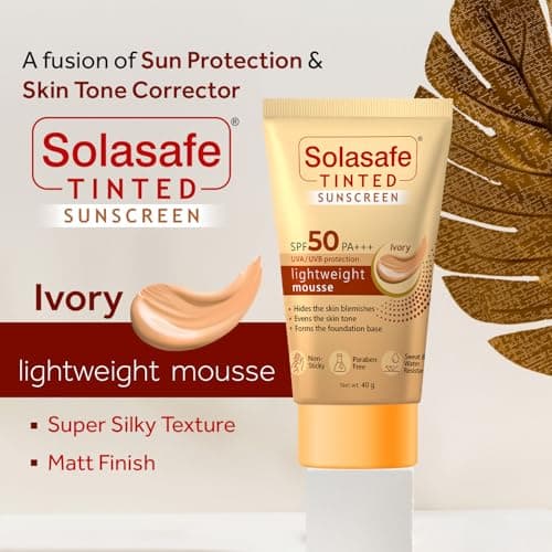 Solasafe Tinted Ivory Sunscreen SPF 50 | Broad Spectrum Protection | Lightweight Formula | Suitable for All Skin Types | 2