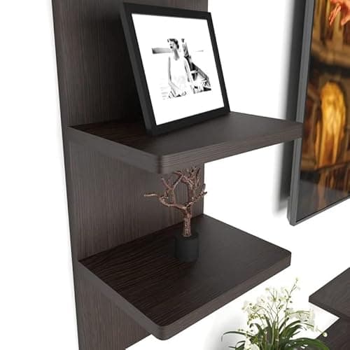 ESTANTERIA Black Stack Engineered Wood TV Entertainment Wall Unit (Standard, Wenge), 20.3 cm, 137.1 cm, 91.9 cm 4