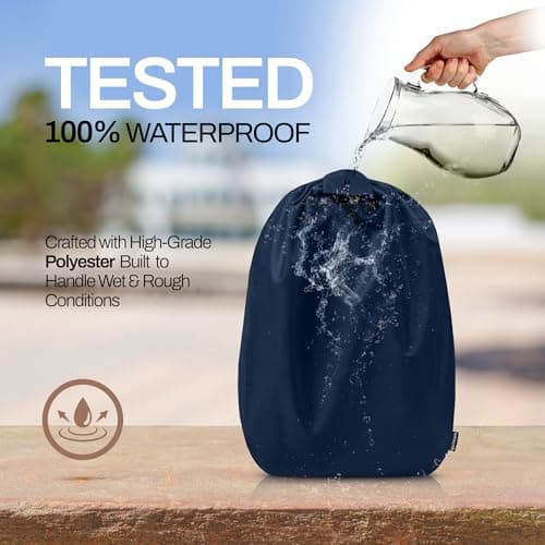 MUTMAIN Full Bag Cover Waterproof rain Cover for Backpack 20L to 50L with Storage Pouch, Drawstring Bag Design, All Side Covered Bags for School, Laptop, Travel and Camera with Shoulder Strap (Nblue) 5