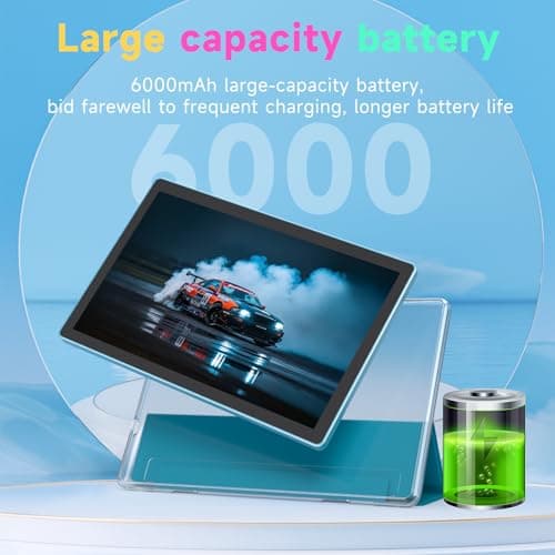 IWEGGO 15 Android Tablet, 10 18GB RAM + 128GB ROM/2TB Expandable Tablet, 2.0GHz Quad-Core Processor, 1280x800 HD Touchscreen, 5G WiFi6 BT5.0, 2-in-1 Tablets with (Navy Blue) 6