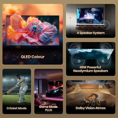 Hisense 108 cm (43 Inches) 4K Ultra HD Smart QLED TV | 48W Powerful Speakers | Dolby Atmos & HDR10+ | ALLM, VRR & Game Mode | Cricket Mode | AI 4K Upscaler | VIDAA OS | 43E75Q (Black) 2