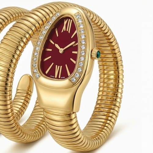 CLEO Be Bold Be You Luxury Gold Bracelet Wrist Watch | Statement Wedding Watch (171 Red) 2