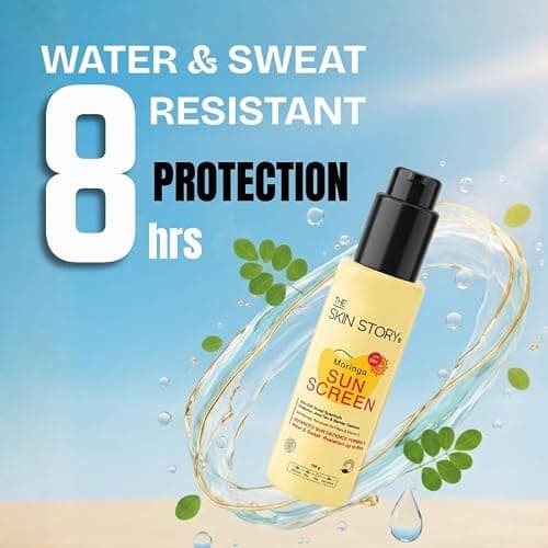 The Skin Story Moringa Sunscreen SPF 50 | Broad Spectrum UVA & UVB Protection | Anti-Aging Formula with Moringa Oil | Water & Sweat Resistant | Matte Finish | No White Cast | Suitable for All Skin Typ 5