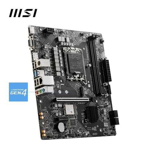 MSI PRO H610M-G WiFi Motherboard – Micro-ATX, Supports 12th/13th/14th Gen Intel Core Processors, LGA 1700 Socket, DDR5 Memory Boost 5600MHz/MAX, PCIe 4, 1G LAN, M.2 Slots, USB 3.2, Wi-Fi 6E 5