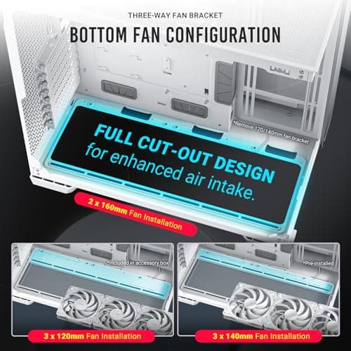 Antec C8 Aluminium ATX Mid Tower PC Case White 270 Degree Panoramic Glass Dual Chamber Design 4