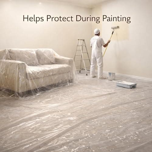 URBAN SELECT Heavy Duty Waterproof Plastic Covering Sheet for Furniture, AC, Fridge & Floor | Polythene Cover | Dust & Rain Protection | Balcony Window Home Use | 200 x 150 cm (Transparent) 6