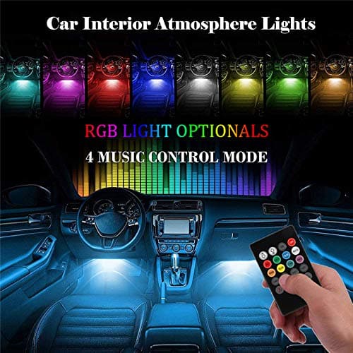 AutoBizarre 12 LED Multicolor Music Controlled Sound Activated for Car Interior Atmosphere Light (Works with All Cars) 2