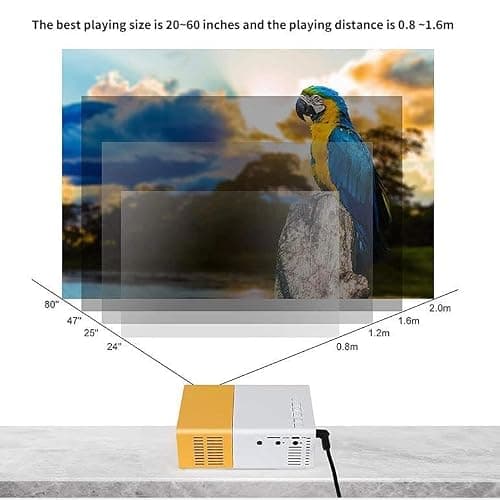 OneXsale Mini Projector – 720P HD Portable Home Theater Video Projector, 1200 Lumens, HDMI USB SD Card Ports, Remote, Compatible with Phone Laptop TV Stick, Indoor Movie Projector for Bedroom 3