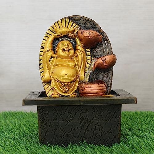 TIED RIBBONS Decorative Water Fountain for Home Décor Living Room Office Indoor Outdoor Garden Bedroom Hall Tabletop Showpiece Decoration Gift Items (20.3 cm x 15.2 cm), Resin 3