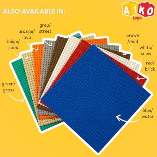 AIKO Classic Grey Base Plate – 32 x 32 Studs (10" x 10") | Durable ABS Plastic Building Base | Sturdy Foundation for Construction Play | Compatible with Major Block Brands | Ideal Gift for Kids 4+ 4
