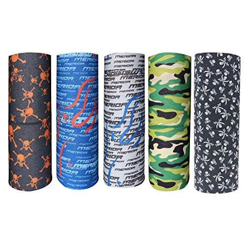 Allextreme ‎AEBAN05 Unisex Seamless Bandana Multi Wear Headband Face Mask Cover for Dust & Wind Protection, Bike Riding & Outdoor Sports (5 Pcs, Random Colour & Design)
