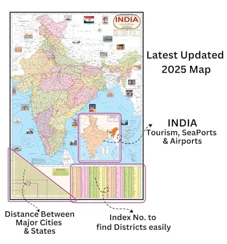 India and World Political Map - LAMINATED | Size - 70×100cm | India Map | World Map 4