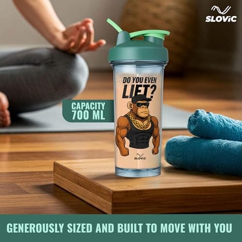SLOVIC Shaker for Gym [700 ML] | Durable & Leak-Proof Protein Shaker Bottle | Odor Free, Stylish & Transparent Gym Bottle for Men & Women | Ideal for Gym, Home & Office 3
