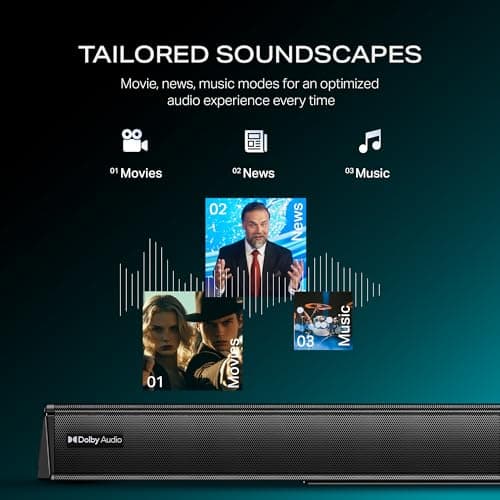 Boat Aavante 2.1 2000D, Dolby Audio, 200W Signature Sound, 2.1CH Wired Subwoofer,Multiple Ports & EQ Modes, Bluetooth Sound bar, Home Theatre Soundbar Speaker (Premium Black) 5