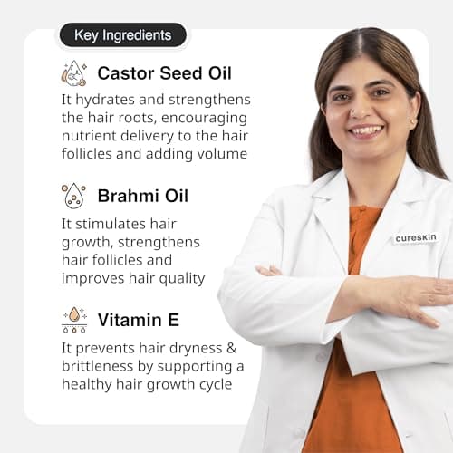 Cureskin Eyebrow & Eyelash Growth Oil with Castor, Brahmi & Vitamin E | Nourishes, Thickens & Strengthens Brows & Lashes | Eyelash Growth Serum | For Women | 7 ml (Pack of 2) 3