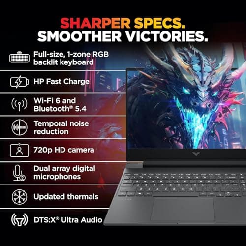 HP Victus, Intel Core 7 240H, 8GB RTX 5050, 24GB DDR5(Upgradeable) 1TB SSD, FHD, 144Hz, 300 nits, IPS, 15.6''/39.6cm, Win11, M365* Office24, Mica Silver, 2.29kg, fa2409TX, RGB Backlit, Gaming Laptop 4