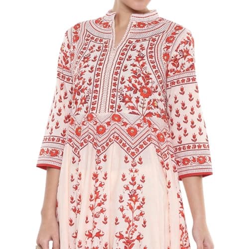 Biba Women's Rust-White Cotton Anarkali Kurta Sets_32 5