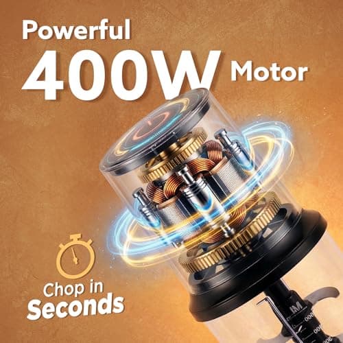 AGARO Electric Chopper, 400 Watts, Vegetable Chopper, Cutter, 100% Pure Copper Motor, Chop, Mince, Dice, Twin Stainless Steel Blade, 500 Ml, One Touch Operation, Elegant, Black. 4