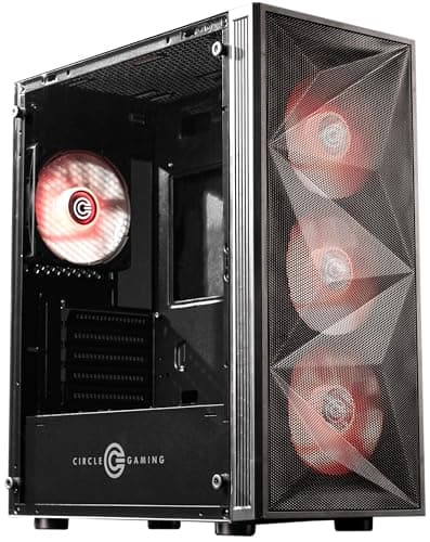 Circle ELEGANTOR M1 Mid-Tower Case | Gaming Cabinet - Black | Support Micro-ATX, ITX | Pre- Installed 3 x 120mm Front and 1 x 120mm Rear ARGB Fans Cabinet (Black)