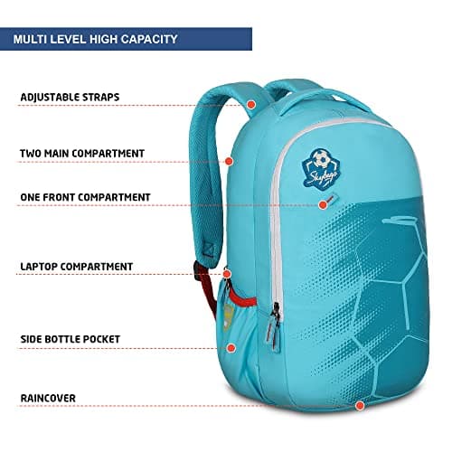 Skybags Kick 24L Adjustable Strap Polyester Blue Laptop Backpack (One Size) 2