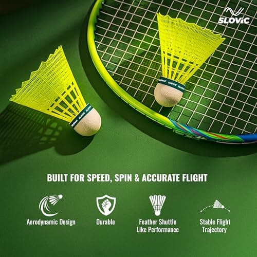 Slovic Shuttlecock Set [Pack of 3] | Badminton Shuttle Cock with Aerodynamic Wing Rib Design | Durable Nylon Feather Cock | Stable Flight & Fast Recovery | Ideal for Indoor & Outdoor Games 4