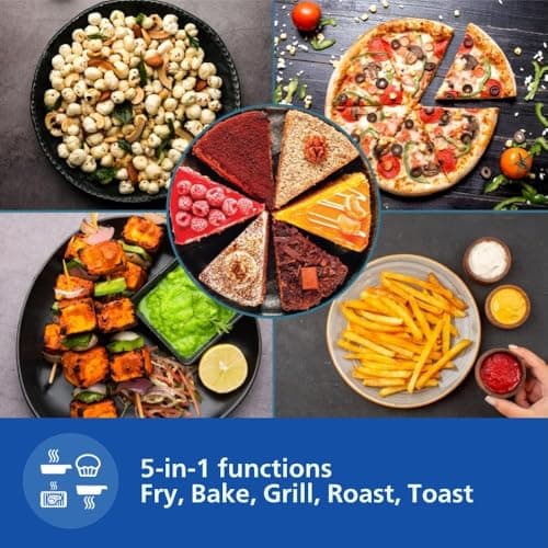 PHILIPS Digital Air Fryer HD9252/90 with Touch Panel, uses up to 90% less fat, 7 Pre-set Menu, 1400W, 4.1 Liter, with Rapid Air Technology (Black), Large 5