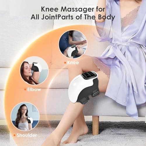 SELLASTIC Knee Massager for Joint Pain Relief with Heat, Rechargeable Red Light Vibration Knee Arthritis Massage Physiotherapy Machine for Women, Elder Age, Men - 1 Year Warranty 2