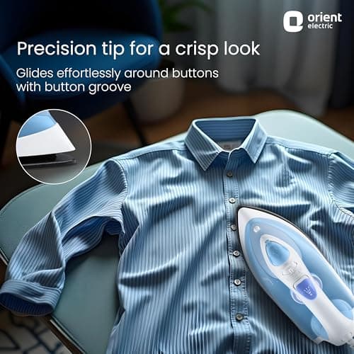 Orient Electric 1300 W Steam iron | Non-stick Weilburger double coating| Powerful 15 gm/min Steam Output | Continuous Steaming | ISI certified | 2-year warranty by Orient 4