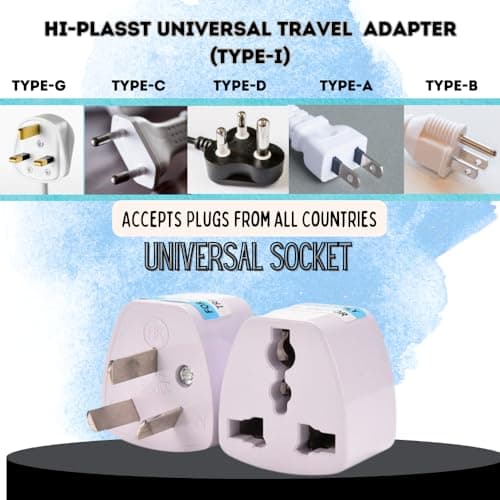 Hi-Plasst India to Australia Plug Converter | Pack of 1 Type-I (3-Pin) | for China, New Zealand, Argentina, Fiji Universal Socket | Australian Adapter for Phones, Laptops, Chargers 5