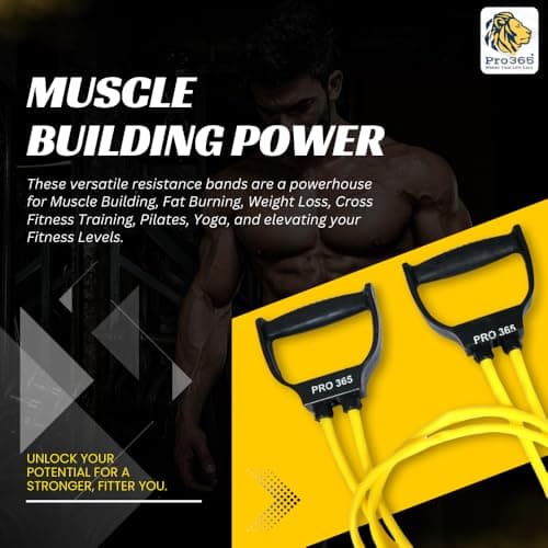 PRO365 30KG Resistance Band with Double Toning Tube | Heavy Duty Exercise Band with Solid Compound Handles | Home Gym Workout, Strength Training & Physiotherapy Equipment | 6 Months Warranty 3